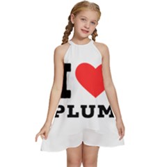 I Love Plum Kids  Halter Collar Waist Tie Chiffon Dress by ilovewhateva