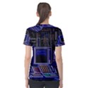 Blue Computer Monitor With Chair Game Digital Wallpaper, Digital Art Women s Sport Mesh Tee View2