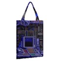 Blue Computer Monitor With Chair Game Digital Wallpaper, Digital Art Classic Tote Bag View2