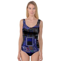 Blue Computer Monitor With Chair Game Digital Wallpaper, Digital Art Princess Tank Leotard  by Bakwanart