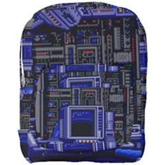 Blue Computer Monitor With Chair Game Digital Wallpaper, Digital Art Full Print Backpack