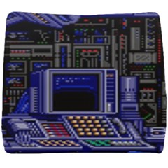 Blue Computer Monitor With Chair Game Digital Wallpaper, Digital Art Seat Cushion