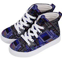 Blue Computer Monitor With Chair Game Digital Wallpaper, Digital Art Kids  Hi-top Skate Sneakers by Bakwanart