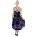 Blue Computer Monitor With Chair Game Digital Wallpaper, Digital Art High-Low Halter Chiffon Dress  View2