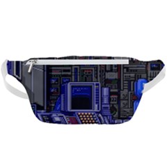 Blue Computer Monitor With Chair Game Digital Wallpaper, Digital Art Waist Bag 