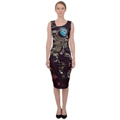 Astronaut Playing Guitar Parody Sleeveless Pencil Dress by Bakwanart