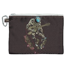 Astronaut Playing Guitar Parody Canvas Cosmetic Bag (xl) by Bakwanart