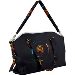 Orange Tiger Illustration Artwork Digital Art Canvas Crossbody Bag by Bakwanart