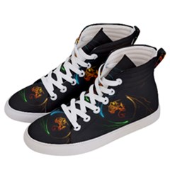 Orange Tiger Illustration Artwork Digital Art Men s Hi-top Skate Sneakers by Bakwanart