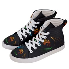 Orange Tiger Illustration Artwork Digital Art Women s Hi-top Skate Sneakers by Bakwanart