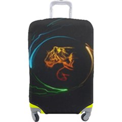 Orange Tiger Illustration Artwork Digital Art Luggage Cover (large) by Bakwanart