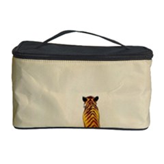 Tiger Sitting Beside Boy Painting Parody Cartoon Cosmetic Storage Case by Bakwanart