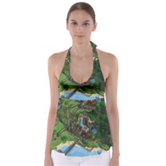 Green Village Miniature Technology Babydoll Tankini Top by Bakwanart