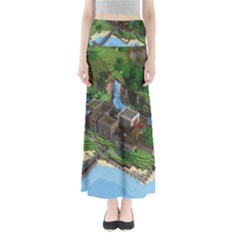 Green Village Miniature Technology Full Length Maxi Skirt by Bakwanart