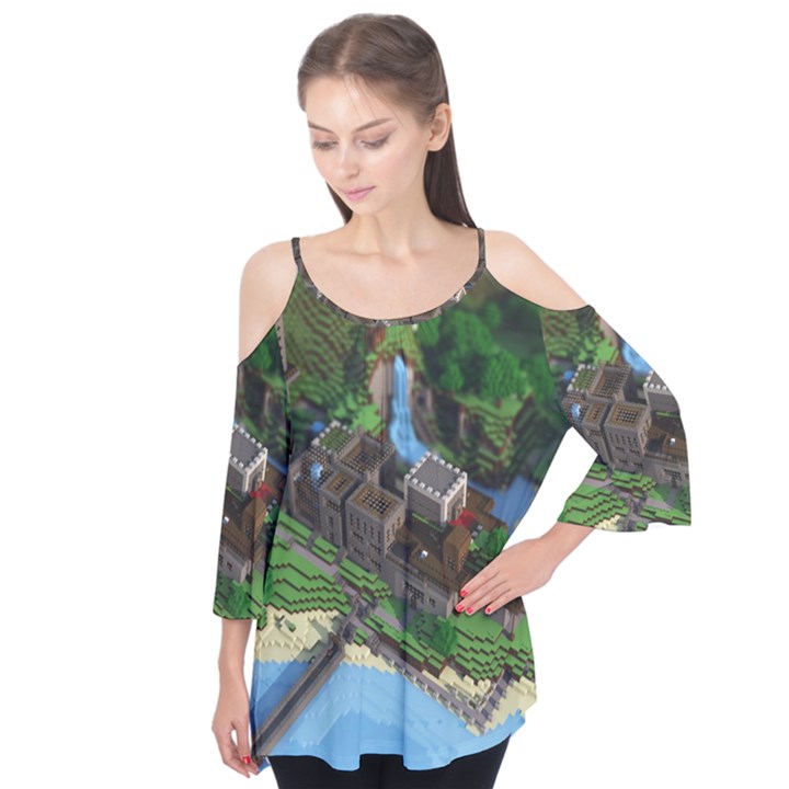 Green Village Miniature Technology Flutter Sleeve Tee 