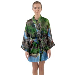 Green Village Miniature Technology Long Sleeve Satin Kimono by Bakwanart