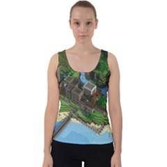 Green Village Miniature Technology Velvet Tank Top by Bakwanart