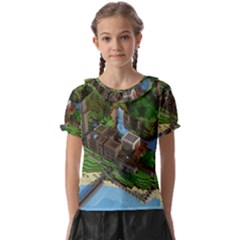 Green Village Miniature Technology Kids  Frill Chiffon Blouse by Bakwanart