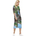 Green Village Miniature Technology Bow Sleeve Chiffon Midi Dress View3