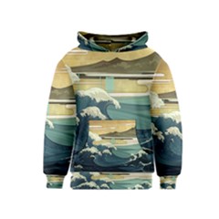 Sea Asia, Waves Japanese Art The Great Wave Off Kanagawa Kids  Pullover Hoodie by Bakwanart