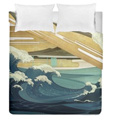 Sea Asia, Waves Japanese Art The Great Wave Off Kanagawa Duvet Cover Double Side (queen Size) by Bakwanart