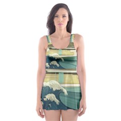 Sea Asia, Waves Japanese Art The Great Wave Off Kanagawa Skater Dress Swimsuit by Bakwanart