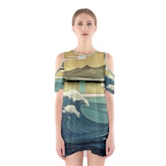 Sea Asia, Waves Japanese Art The Great Wave Off Kanagawa Shoulder Cutout One Piece Dress by Bakwanart