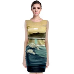 Sea Asia, Waves Japanese Art The Great Wave Off Kanagawa Classic Sleeveless Midi Dress by Bakwanart