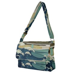 Sea Asia, Waves Japanese Art The Great Wave Off Kanagawa Full Print Messenger Bag (s) by Bakwanart