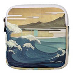 Sea Asia, Waves Japanese Art The Great Wave Off Kanagawa Mini Square Pouch by Bakwanart