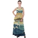 Sea Asia, Waves Japanese Art The Great Wave Off Kanagawa Empire Waist Velour Maxi Dress View1