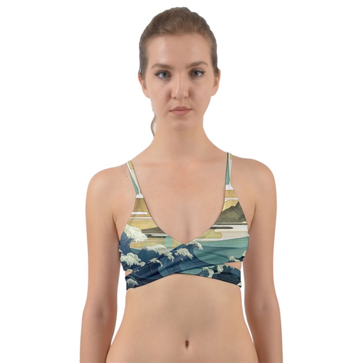 Sea Asia, Waves Japanese Art The Great Wave Off Kanagawa Wrap Around Bikini Top