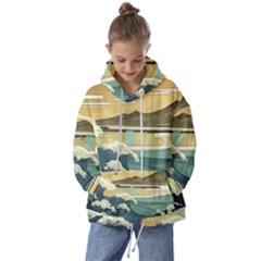 Sea Asia, Waves Japanese Art The Great Wave Off Kanagawa Kids  Oversized Hoodie by Bakwanart