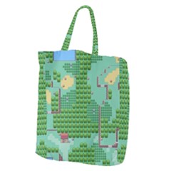 Green Retro Games Pattern Giant Grocery Tote by Bakwanart