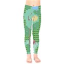 Green Retro Games Pattern Kids  Leggings View1