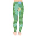 Green Retro Games Pattern Kids  Leggings View2