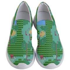 Green Retro Games Pattern Women s Lightweight Slip Ons by Bakwanart