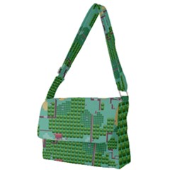 Green Retro Games Pattern Full Print Messenger Bag (s) by Bakwanart