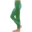 Green Retro Games Pattern Kids  Lightweight Velour Leggings View2