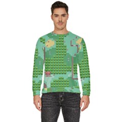 Green Retro Games Pattern Men s Fleece Sweatshirt by Bakwanart