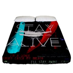 Stay Alive Fitted Sheet (queen Size) by Bakwanart