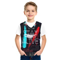 Stay Alive Kids  Basketball Tank Top by Bakwanart