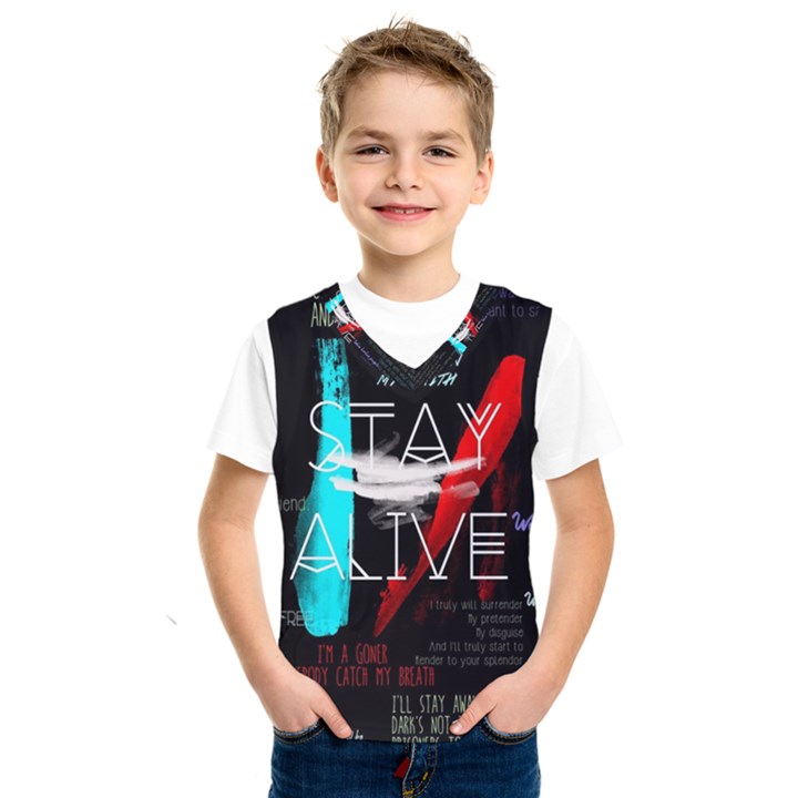 Stay Alive Kids  Basketball Tank Top