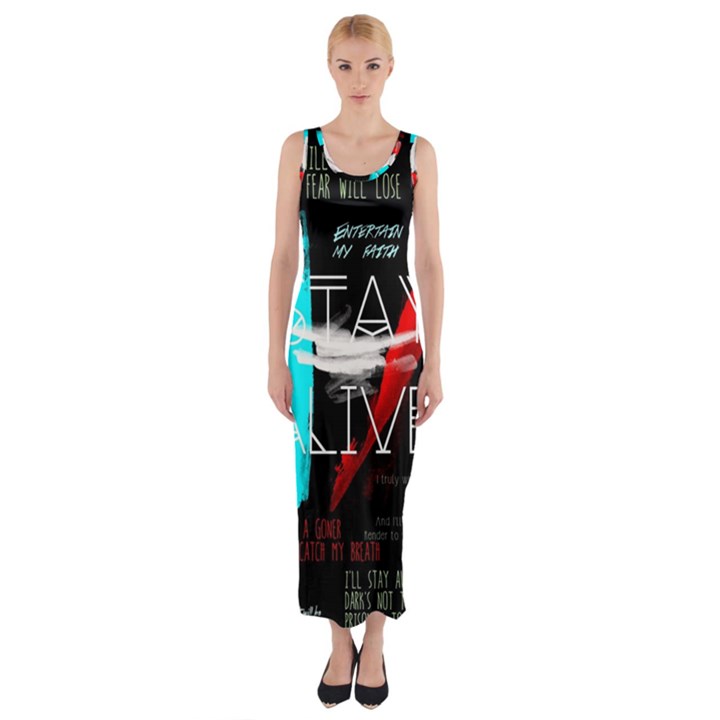 Stay Alive Fitted Maxi Dress