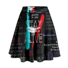 Stay Alive High Waist Skirt by Bakwanart