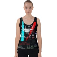 Stay Alive Velvet Tank Top by Bakwanart