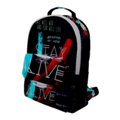 Stay Alive Flap Pocket Backpack (large) by Bakwanart