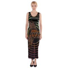 Black And Green Area Rug Neon Genesis Evangelion Computer Communication Fitted Maxi Dress by Bakwanart