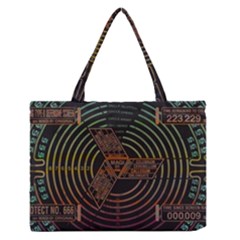 Black And Green Area Rug Neon Genesis Evangelion Computer Communication Zipper Medium Tote Bag by Bakwanart