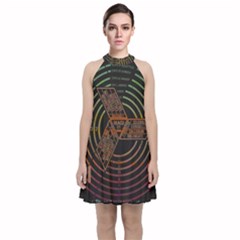 Black And Green Area Rug Neon Genesis Evangelion Computer Communication Velvet Halter Neckline Dress  by Bakwanart